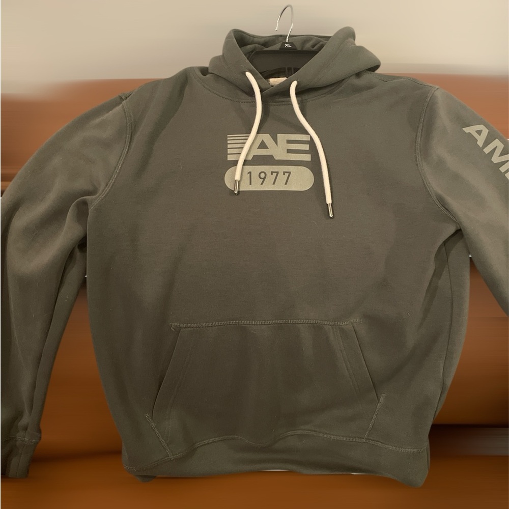 American Eagle Outfitters Olive Hoodie with Logo